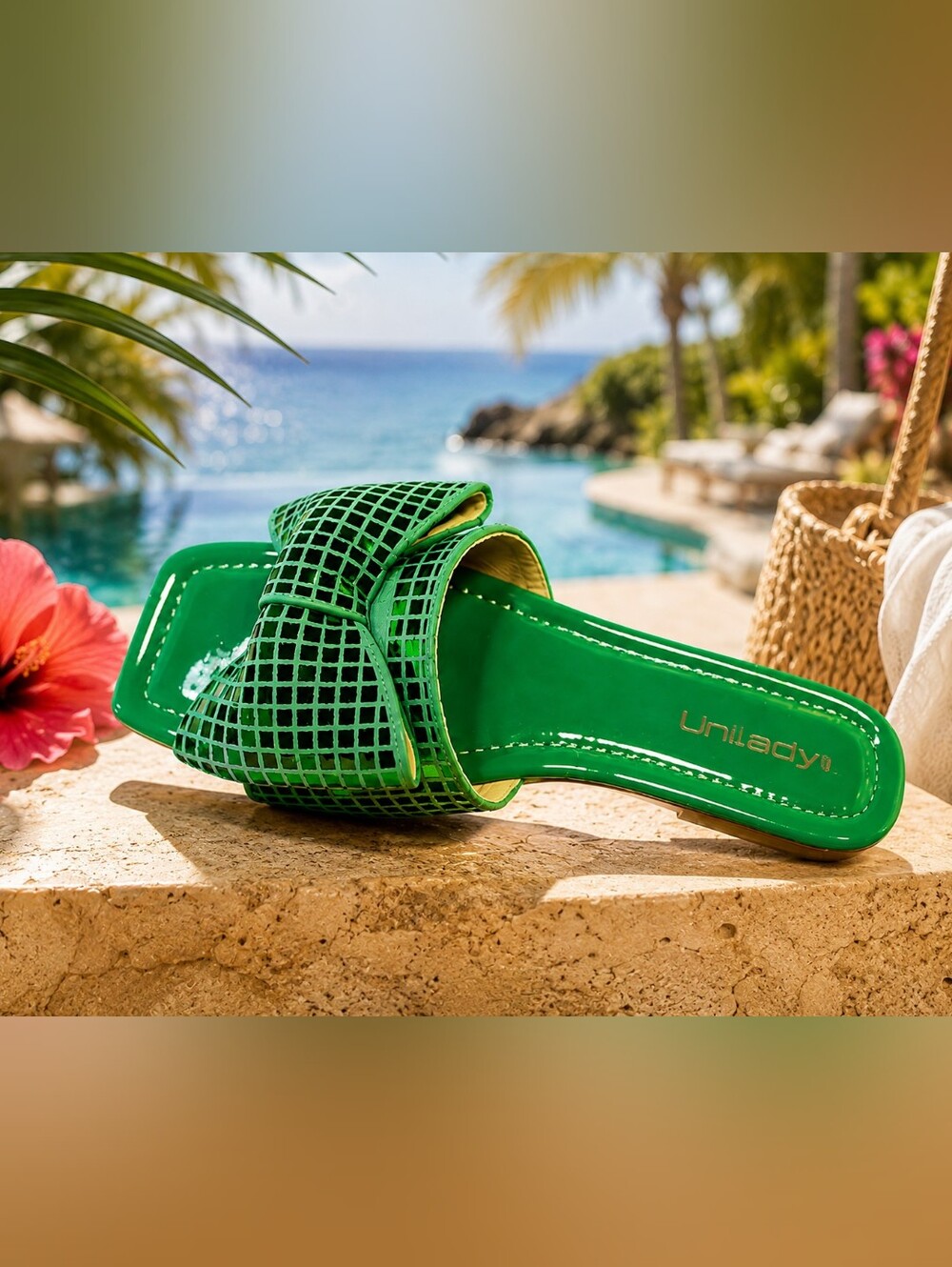 💚 Unilady “Mui” Emerald Green Sequin Bow Flats – Women’s Size 6 – New in Box